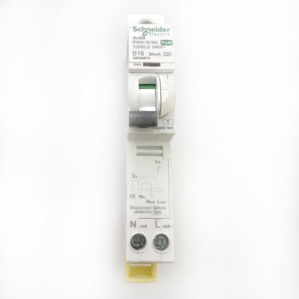 Schneider Electric Acti9 iC60H A9D56816 B16 16A 16 Amp 30mA RCBO Circuit Breaker Type A